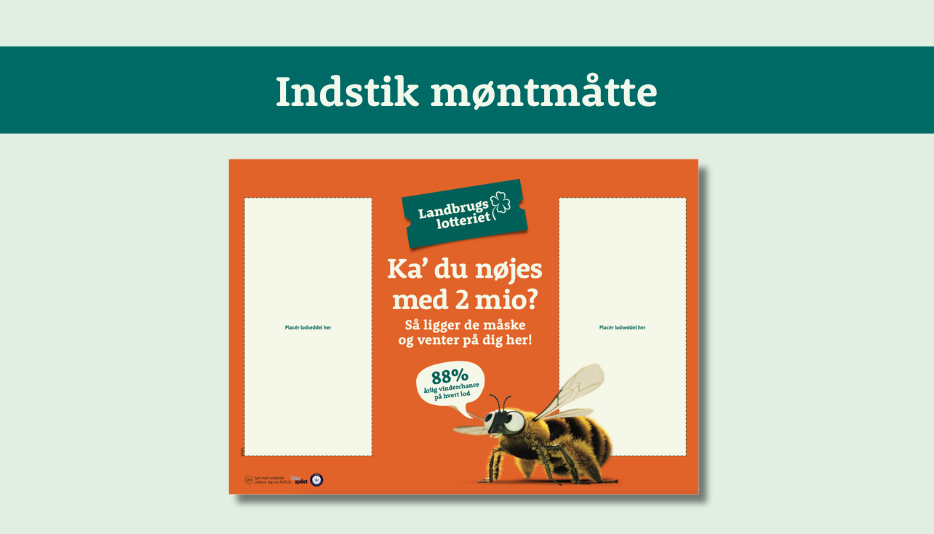 Kampagnemateriale Møntmåtte Indstik Landbrugslotteriet
