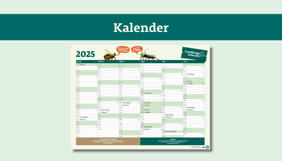 Kampagnemateriale Kalender Landbrugslotteriet